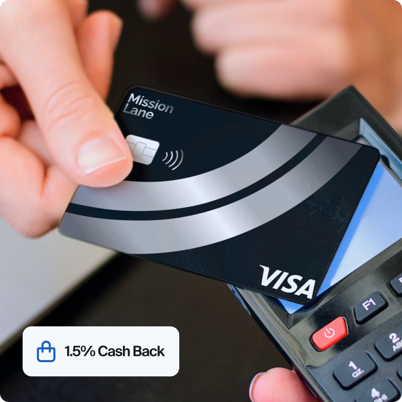 Tapping Mission Lane Silver Line Visa credit card